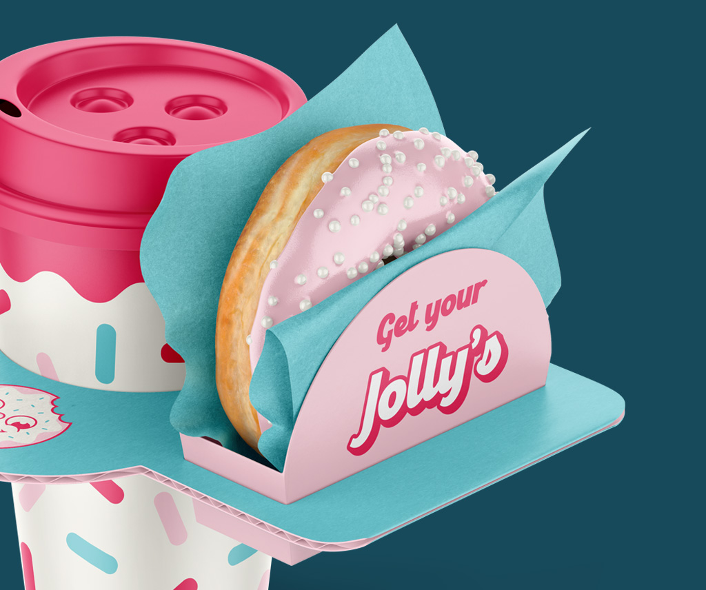 Jolly’s Donut Shoppe Logo, Branding, Packaging and Business Card Designs
