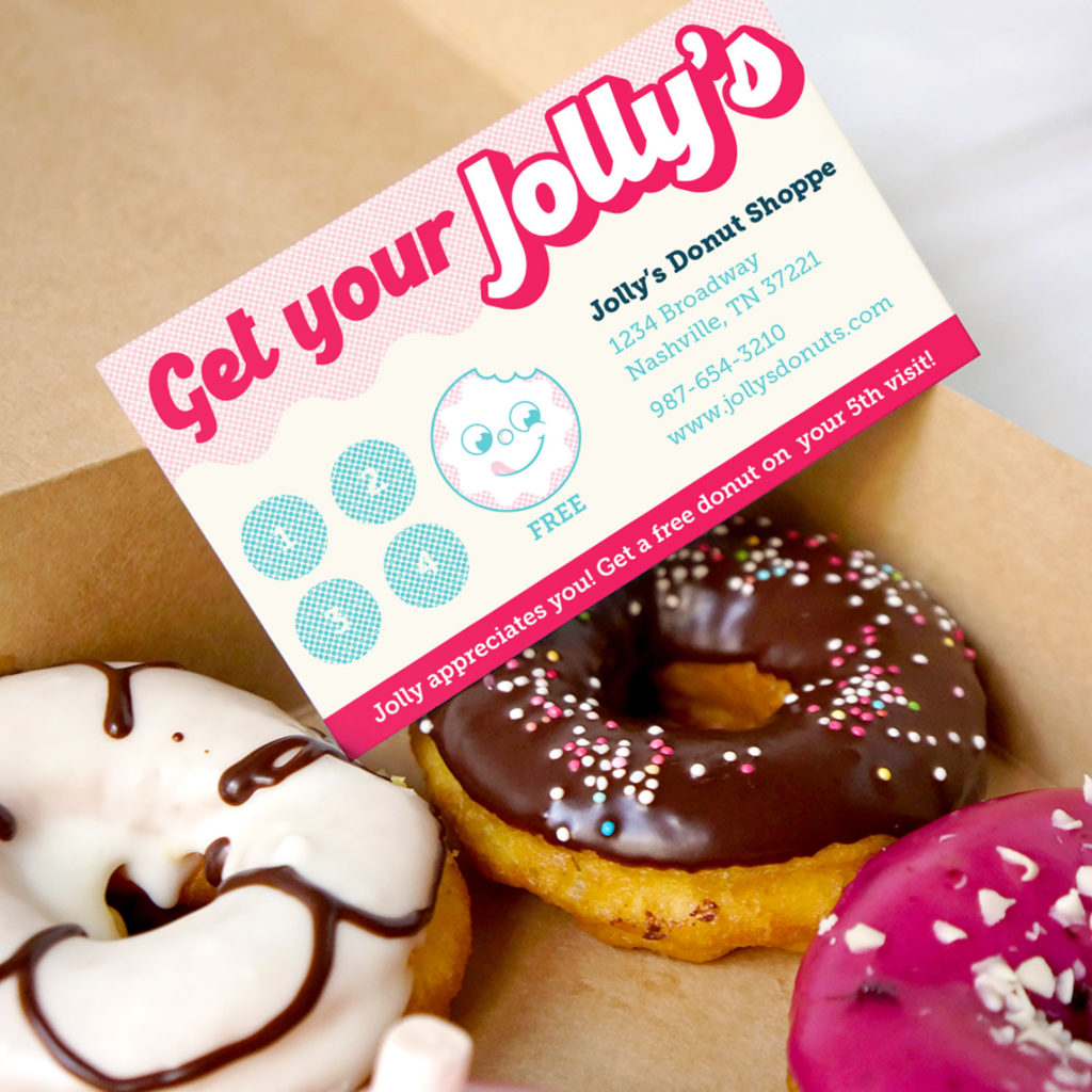 Jolly’s Donut Shoppe Logo, Branding, Packaging and Business Card Designs
