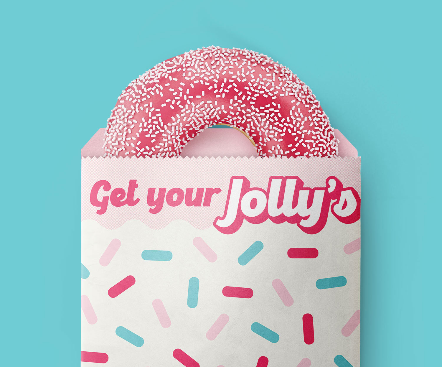 Jolly’s Donut Wrapper design by Sukalec Designs-Graphic Designer Nashville TN