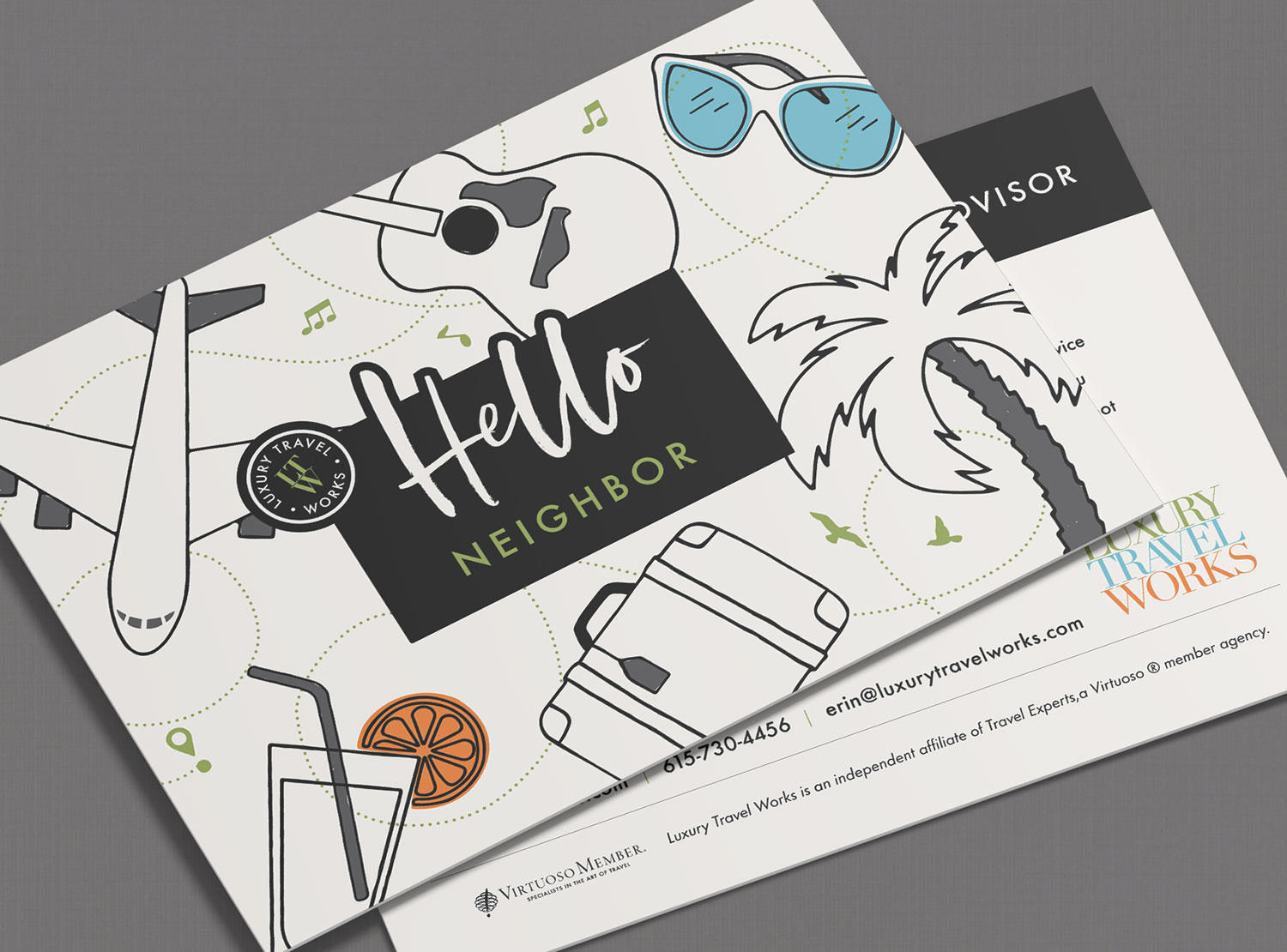 Luxury Travel Postcard Design by Sukalec Designs, Graphic Designer in Nashville TN